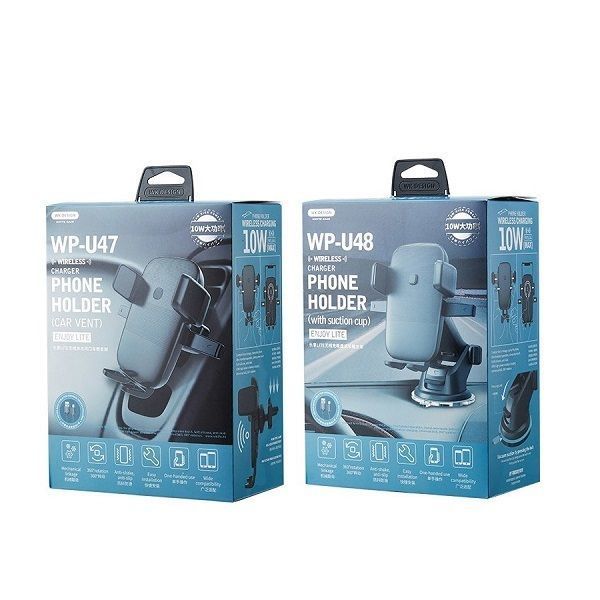 Автотримач з бездротовою зарядкою WK WP-U48 Wireless Car Charger Holder чорний 6941027607152 фото