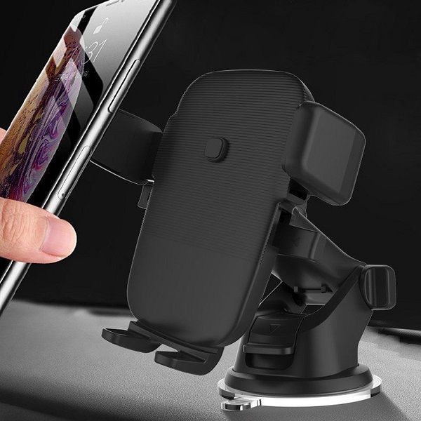 Автотримач з бездротовою зарядкою WK WP-U48 Wireless Car Charger Holder чорний 6941027607152 фото