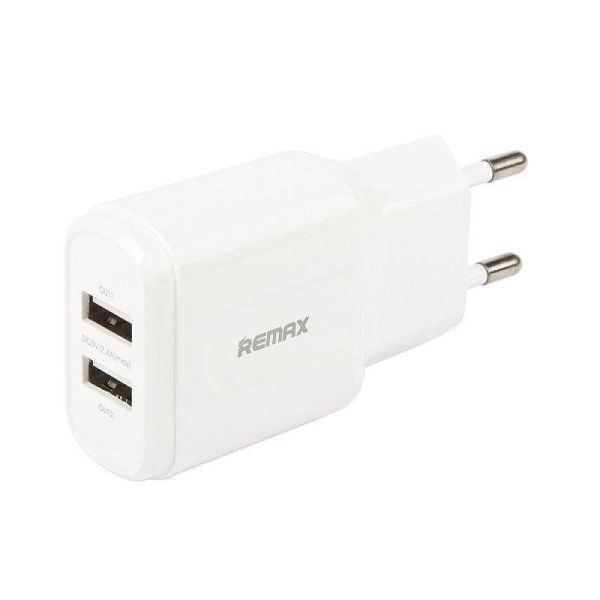 Мережевий зарядний пристрій Remax RP-U22m 2.4A 2 USB плюс кабель microUSB 220V EU білий 6954851298281 фото