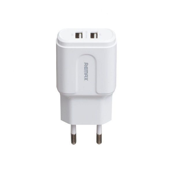 Мережевий зарядний пристрій Remax RP-U22m 2.4A 2 USB плюс кабель microUSB 220V EU білий 6954851298281 фото