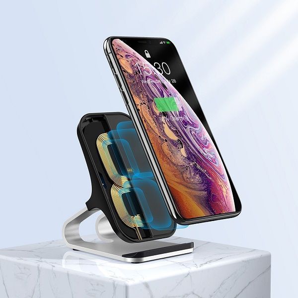 Підставка з бездротовою зарядкою Remax RP-W12 Alloy Wireless 10W чорний 6954851231875 фото