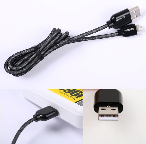 Кабель Remax USB Lightning Super Cable 1м чорний 6954851209683 фото