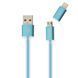 Кабель Combo 2-in-1 Remax RC-020t Aurora USB Lightning microUSB 1м синій 6954851221555 фото 1