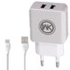 Мережевий зарядний пристій WK WP-U11m Blanc 2.1A 2USB плюс кабель microUSB 220V EU білий 6970349283591 фото