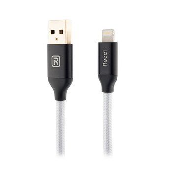 Кабель Recci RCL-N120 USB Lightning Velocity 1.2м сірий 6955482587782 фото