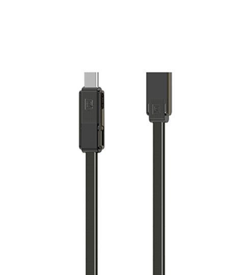 Кабель Combo 3-in-1 Remax RC-070th Gplex Lightning microUSB Type-C 1м темно-сірий 6954851267225 фото