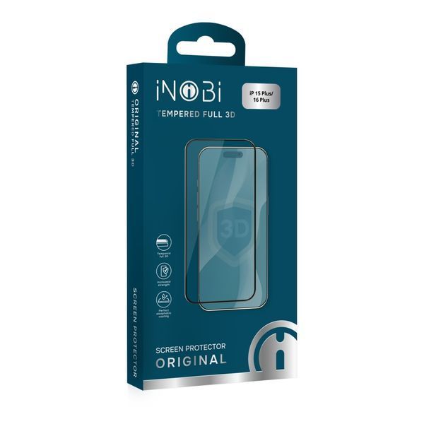 Захисне скло iNOBI Original 3D for iPhone 15 Plus/16 Plus Чорний 38472_3748690 фото