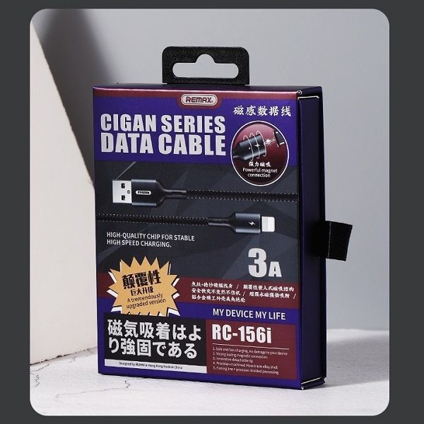 Кабель Remax RC-156m USB МicroUSB Cigan Magnet 3.0A 1м чорний 6954851230649 фото