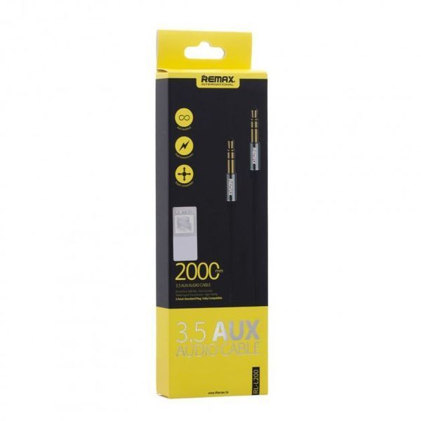 Audio кабель Remax RL-L200 AUX 3.5 miniJack M-M 2м білий 2000700007116 фото