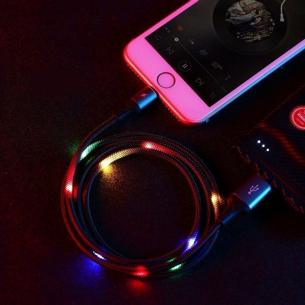 Кабель Remax RC-133i USB Lightning EL Luminous Sound-Activated 1м чорний 6954851297567 фото