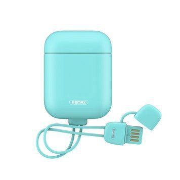 Чохол-зарядка для навушників Remax RC-A6 charger бірюзовий 6954851232377 фото