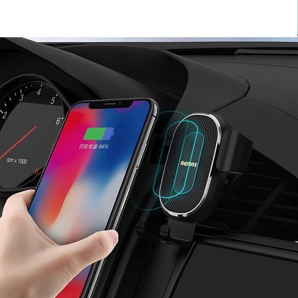 Автотримач з бездротовою зарядкою Remax RM-C38 Wireless Charger 10W чорний 6954851298250 фото